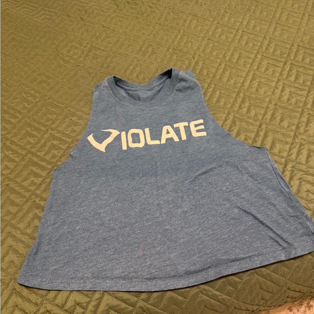Violate the Dresscode Blue Sleeveless Crop Top